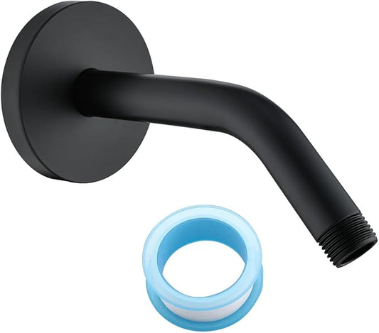 Wall Mounted Shower Arm Extension Head Holder Stainless Steel for Elbow Bathroom Accessories Pipe Bath Tube Matte Black,SW-RD91018-6MB.