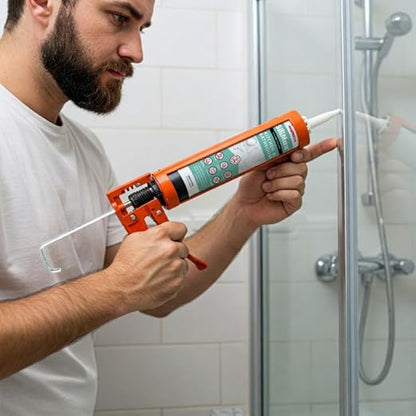 Kitchen & Bathroom Silicone Caulk– Clear Silicone Sealant Waterproof for Sinks, Tubs, Shower Seal & Toilet Seal – Crack-Proof, Quick-Dry Formula Silicone Caulking, 9.5 oz (1 Pack, 1, Count)