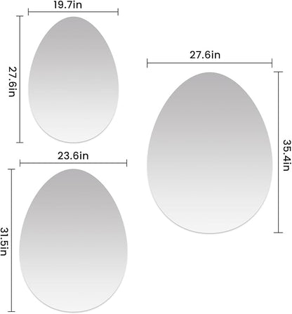 VASUHOME Drop Frameless Bathroom Mirror, 20 x 28 Inch Wall Vanity Mirror, Large Wall Mounted Mirrors for Bathroom, Living Room, Bedroom