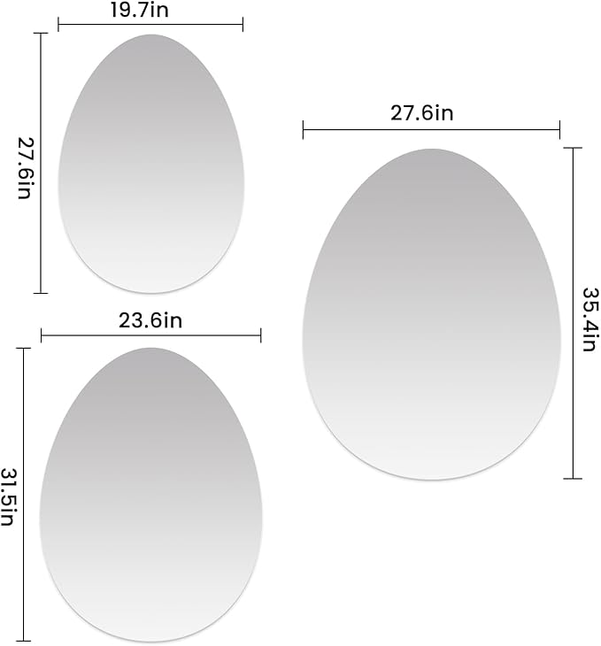 VASUHOME Drop Frameless Bathroom Mirror, 28 x 36 Inch Wall Vanity Mirror, Large Wall Mounted Mirrors for Bathroom, Living Room, Bedroom