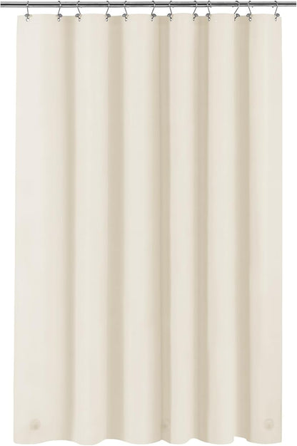 Barossa Design Extra Long Beige Shower Curtain Liner with 3 Magnets - 72" x 84" XL, Waterproof PEVA Lightweight Shower Liner for Bathroom, PVC Free, Metal Grommets - Beige, 72x84