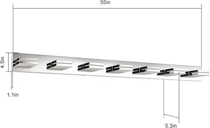 SineRise LED Modern Bathroom Vanity Light Fixtures (7-Light, 55-Inch, Dimmable), Chrome Modern Acrylic Bathroom Wall Lighting Fixtures Over Mirror (Cool White 6000K)
