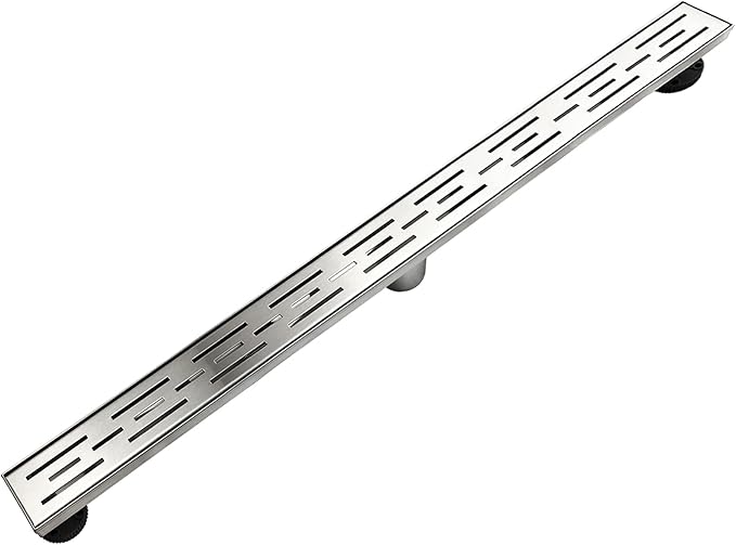 Neodrain 36 Inch Rectangular Linear Shower Drain with Brick Pattern Grate, Brushed 304 Stainless Steel Bathroom Floor Drain,Shower Linear Drain & Hair Strainer,Leveling feet, CUPC Certified