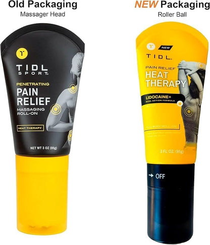 TIDL - Pain Relief Roll On - Fast-Acting Relief on Lower Back, Knee, Neck, Joint & Nerve Pain - Works for Post Workout, Sport & Muscle Recovery - Cooling, Topical, Lidocaine, Menthol (3oz, 2-Pack)