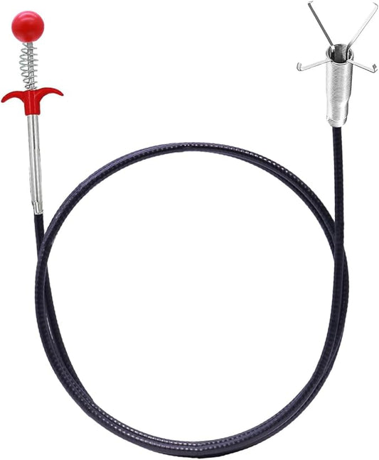 Drain Snake 61 Inch Flexible Claw Grabber Tool with 4 Claws Bendable Hose - Flexible Grabber Claw Pick Up Reacher Tool for Clogged Drains Opener Cleaning