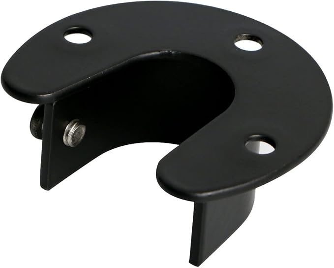 2Pcs Opening Diameter 25 mm (1"), Stainless Steel Matte Black Flange Rod Bracket Curtain Shower Curtain Rod Mounting Bracket Closet Rod End Support Receptacle
