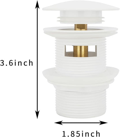 Pop-up Freestanding Bathtub Drain Stopper, Suitable and Compatible with Freestanding Bathtub Drain Rough-in Kit (White)