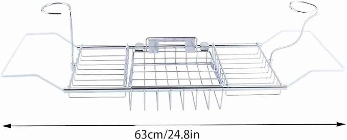 Bathtub Tray, Bath Tray for Tub Bathtub Caddy Wine Slots and Book Holder Bath Table for Candle Towel Book Wine Phone Shower