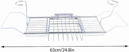 Bathtub Tray, Bath Tray for Tub Bathtub Caddy Wine Slots and Book Holder Bath Table for Candle Towel Book Wine Phone Shower