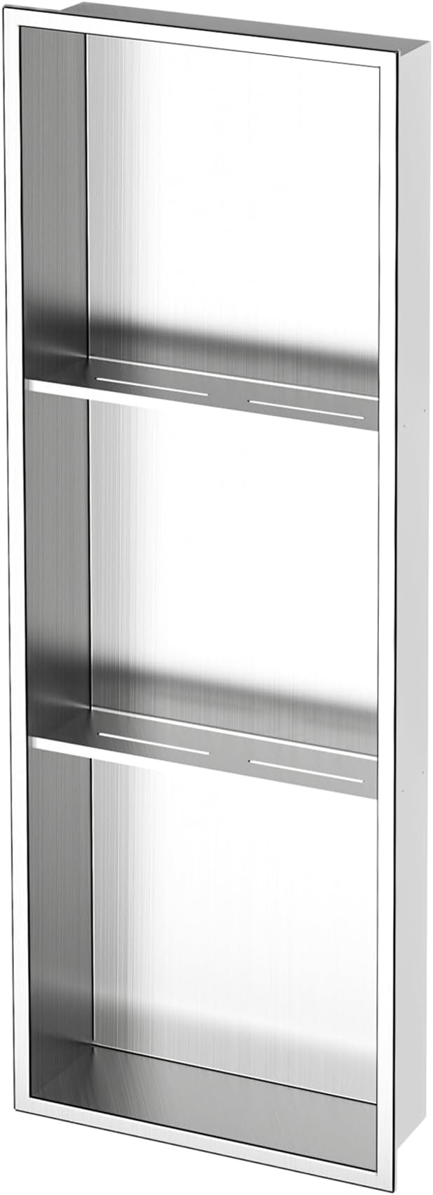 Neodrain12X36 Inch Shower Niche, Brushed 3-Tier Stainless Niches No Tile Needed Bathroom Wall Niche for Shower Storage Waterprooof, Recessed in Wall