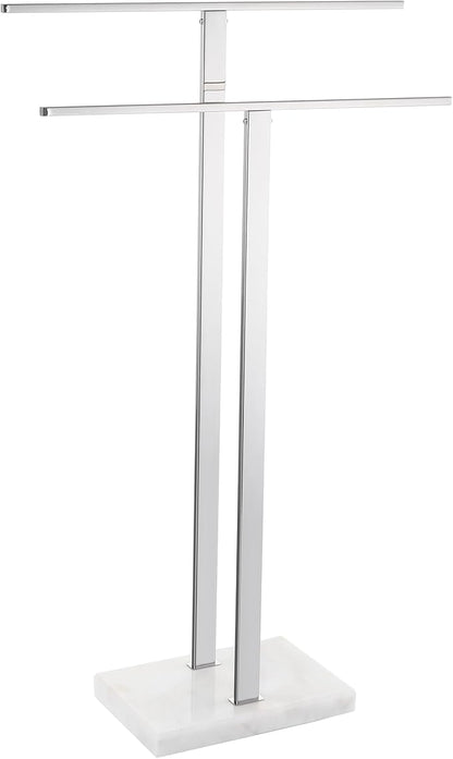 KES Standing Towel Rack for Bathroom with Marble Base, 2-Tier Towel Rack Stand for Floor, SUS304 Stainless Steel Polished Finish, BTH217