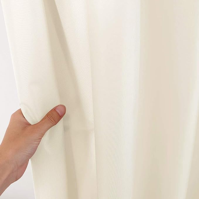 CAROMIO Hotel Quality 100% Waterproof Fabric Shower Curtain or Liner with Magnets for Bathroom, Ivory, 72 x 78 inches