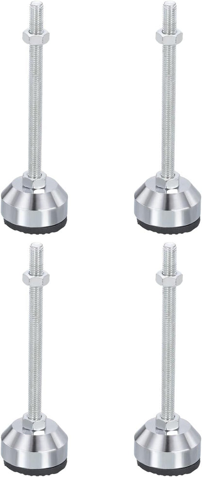 PATIKIL Furniture Leveling Feet 1.6" Dia Base M8 Thread, 4 Pcs Carbon Steel Adjustable Threaded Furniture Leveler Screw on Leg Levelers with Pads for Desk Chair, Black
