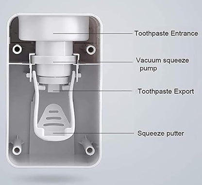 Automatic Toothpaste Dispenser for Kids, 2 PCS Toothpaste Squeezer for Kids & Family Shower Decor, is Wall Mounted Bathroom Accessories Organizer (Dark Black, 2PACK)