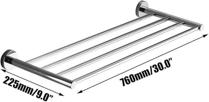 Bathroom Towel Rack, Hotel Style Towel Racks for Bathroom Wall Mounted, Modern Towel Bar Rack 23.6 Inch, 2-Tier Towel Shelves, Chrome