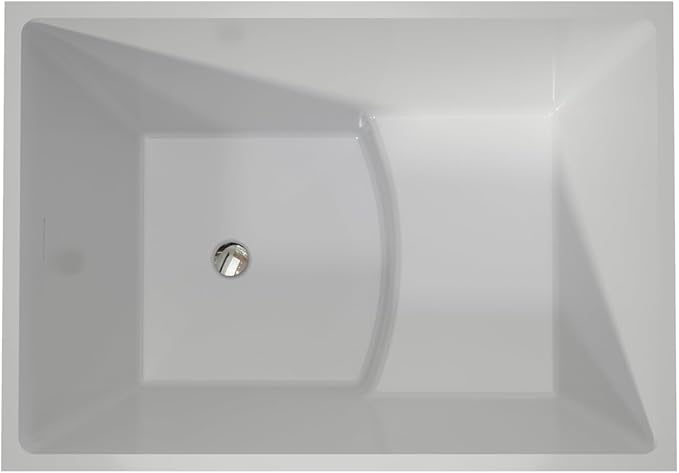 39" Acrylic Freestanding Bathtubs, Stand Alone Tub, Japanese Soaking Tub for Bathroom, Integrated Overflow and Drain, cUPC Certified, Gloss White