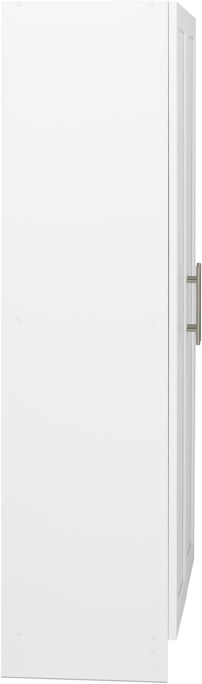 Prepac Elite 65" Tall Storage Cabinet with Panel Doors, Double Door Wood Kitchen Pantry, Dining Room Cupboard with 2 Adjustable and 1 Fixed Shelf, Free Standing Living Room Accent Cabinet, White