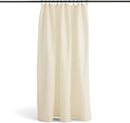 Preston Lane Stonebridge Linen Cotton Shower Curtain, 72" x 72" – 67% Linen 33% Cotton Blend, Fabric Bathroom Curtain with Reinforced Holes with Stitching, Made in Portugal, Alabaster