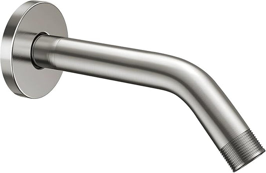 Cobbe Shower Arm with Flange and Teflon Tape, 8-Inches Wall Mounted Shower Pipe Arm 304 Stainless Steel Extension for Fixed Shower Head, Brushed Nickel