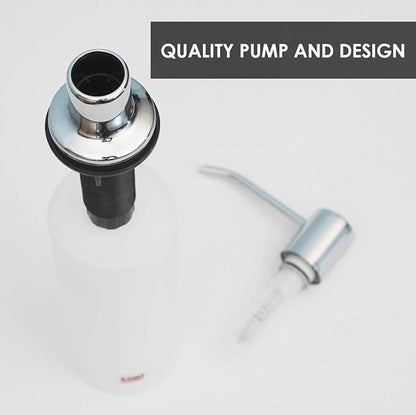 Soap Dispenser for Kitchen Sink (Chrome), Built in Soap Dispenser, Stainless Steel Pump Replacement