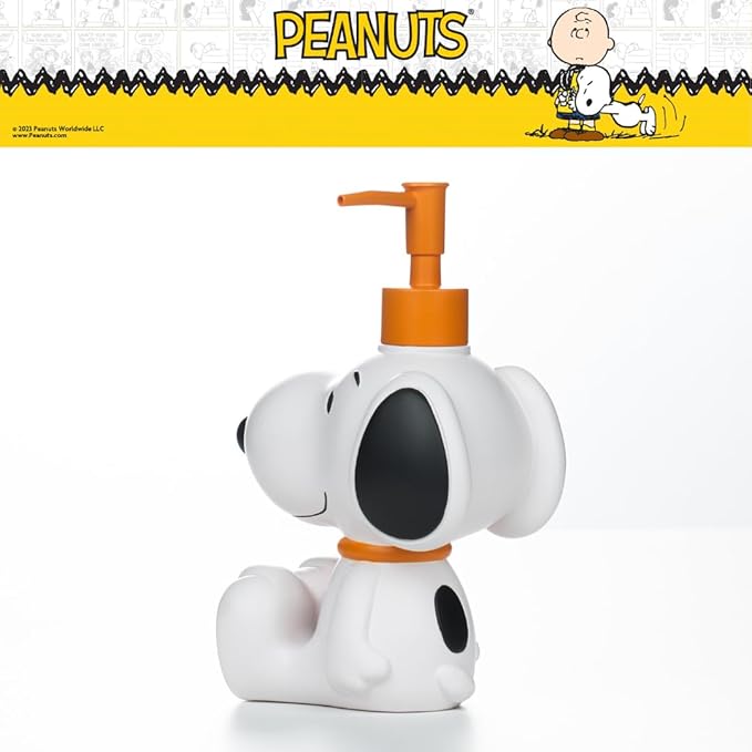 Peanuts Snoopy Soap/Lotion/Hand Sanitizer Resin Pump Dispenser, 10.23 Ounces, (Officially Licensed Product) by Franco Collectibles