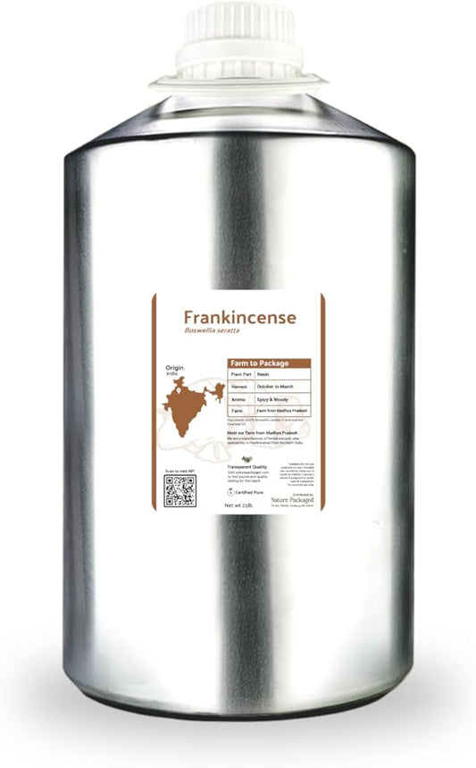 Frankincense Essential Oil - Direct from Madhya Pradesh, India - Pure Essential Oil for Diffusers and Aromatherapy | 100% Pure Therapeutic Grade Natural Aceite de Incienso (22lbs)