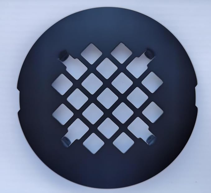 4-1/4 inches Snap-On Round Shower Drain Cover, Stainless Steel (Matte Black)