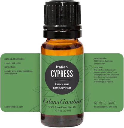Edens Garden Cypress- Italian Essential Oil- 100% Pure Premium Grade, Undiluted, Natural, Therapeutic, Aromatherapy, The Best for Diffuser, Skin, Candle, Humidifiers 10 ml (.33 fl oz)