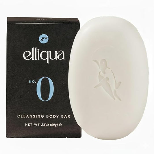Elliqua Triple Milled Body Bar Soap – No.0 – Unscented – Made in USA – Vegan, Plastic-Free, Natural, Eco-Friendly, Long-Lasting, Cruelty-Free – No Parabens or Sulfates