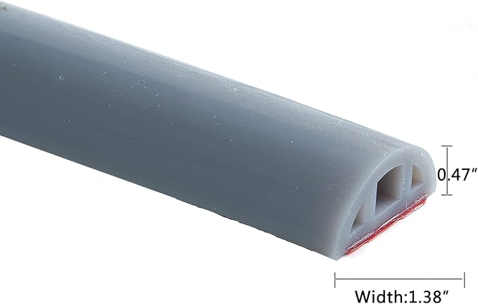 Bathroom Foldable Block water Stopper sealing strip shower threshold dam Self-adhesive silicone shower barrier (96 Inch-Gery)