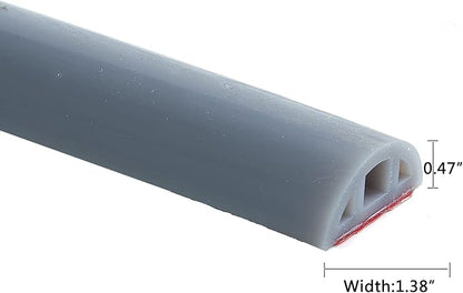 Bathroom Foldable Block water Stopper sealing strip shower threshold dam Self-adhesive silicone shower barrier (96 Inch-Gery)
