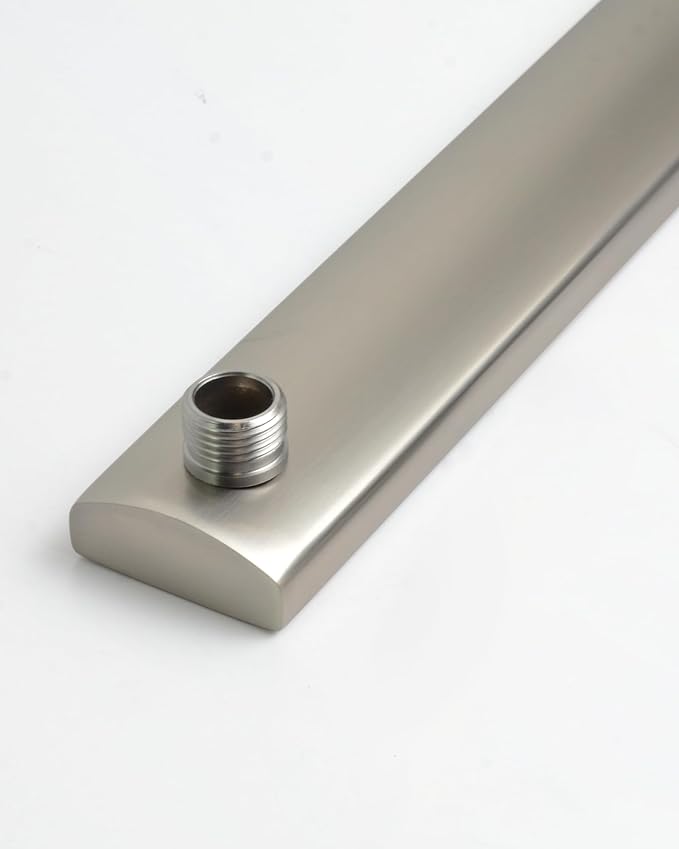 PHASAT Shower Arm Extension with Flange,Stainless Steel Shower Head Extension Arm,Wall-Mounted Shower Extension Replacement,Brushed Nickel,PU9L04
