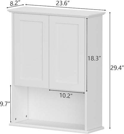 Bathroom Wall Cabinet, Over The Toilet Storage Cabinet, 23x29 Inch Medicine Cabinet with 2 Door & Adjustable Shelf, Bathroom Cabinet Wall Mount for Laundry Room, Kitchen, Small Spaces