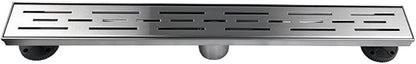 Neodrain 28 Inch Rectangular Linear Shower Drain with Brick Pattern Grate, Brushed 304 Stainless Steel Bathroom Floor Drain,Shower Floor Drain Includes Adjustable Leveling Feet, Hair Strainer