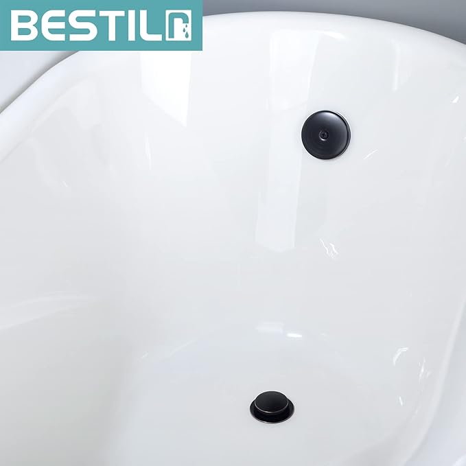 BESTILL Tip-Toe Bathtub Drain Bath Tub Trim Set Conversion Kit with Overflow Faceplate, Oil Rubbed Bronze