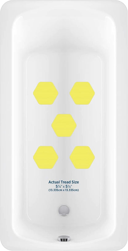 Kahuna Grip Bathtub Bath and Shower 5¼" Hexagon Non-Slip Traction Treads (Yellow)