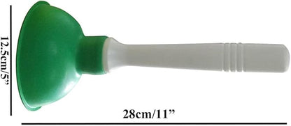 Coralpearl Drain Plunger, Small Hand Force Plumber Helper, Little 4 inch Cup Clog Remover, Tiny Rubber Unclogger in 9" Short Handle for Kitchen Sink, Bathroom Toilet, Shower Bath Tub (Green)