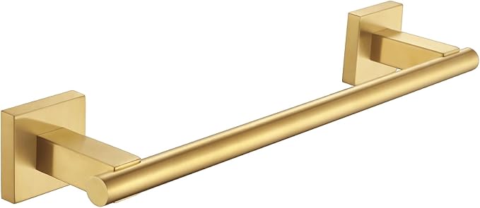 Suyar Brushed Gold Hand Towel Holder, SUS 304 Stainless Steel Short Towel Bar for Bathroom Wall, 13.78 Inch