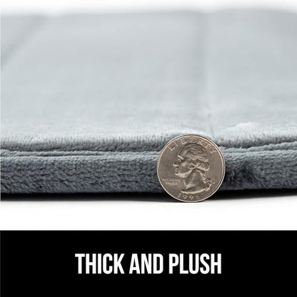 GORILLA GRIP Memory Foam Bath Mat, Soft Absorbent US Designed Bathroom Rug, Gripping Dots Machine Washable Bathmat, Cushioned Floor Mats, Shower Sink Rugs Room Décor Accessories, 42x24 Graphite Gray