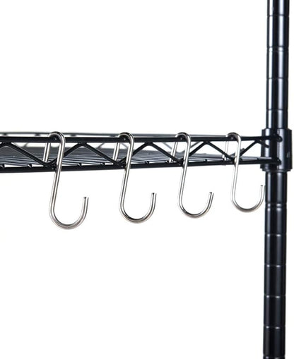 BNSPLY 5 Tier Wire Shelving Unit, Height Adjustable Wire Shelves, Metal Storage Rack Organizer for Laundry, Kitchen, Bathroom, Pantry, Closet (12.6" D x 23.6" W x 59" H, Black)