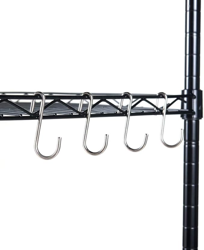 5 Tier Storage Racks Shelving, Heavy Steel Pantry Shelves, Adjustable Wire Shelving Rack, Suitable for Garage, Kitchen, Bathroom, Office, 24" W x 13" D x 59" H, Black