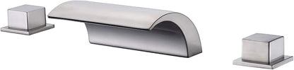 sumerain Roman Tub Faucets Brushed Nickel,Waterfall Spout for High Flow Rate,Include Valve and Trim Set
