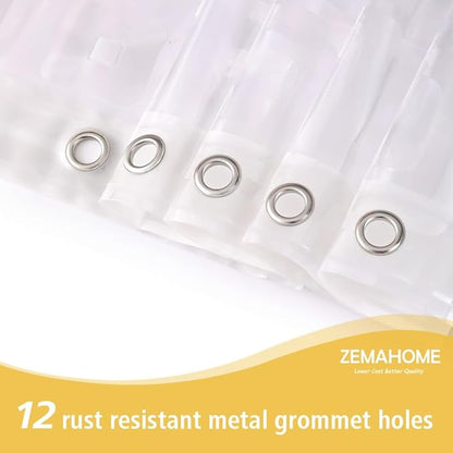 Thin 3D EVA Shower Curtain Liner Geometric, 72x72 Premium Light Weight Clear Plastic Bathroom Shower Curtain with Rustproof Metal Grommets 3 Magnets for Shower Stall, Bathtubs