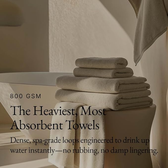 Italic Serene Ultraplush Cotton Washcloth Towel Set, 4 Face Towels, Sand, Soft & Absorbent, 800GSM, 100% Cotton, Heavy Duty, Resort Grade Towels (Sand)