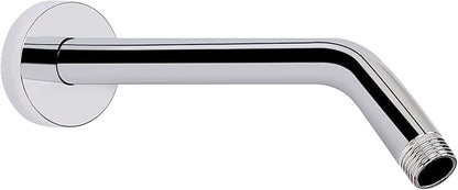 HarJue Shower Arm with Flange and Teflon Tape, Wall Mounted Shower Pipe 304 Stainless Steel Extension Arm for Fixed Shower Head & Handheld (10 Inch, Chrome)