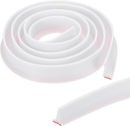 PATIKIL 79 Inch Collapsible Shower Threshold Water Dam Guard, Shower Stopper Barrier Self Adhesive Sink Splash Guards for Frameless Shower Door Bottom, White (1.2"Wx0.6"T)