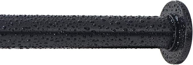 Ivilon Tension Curtain Rod - Spring Tension Rod for Windows or Shower, 54 to 90 Inch. Black