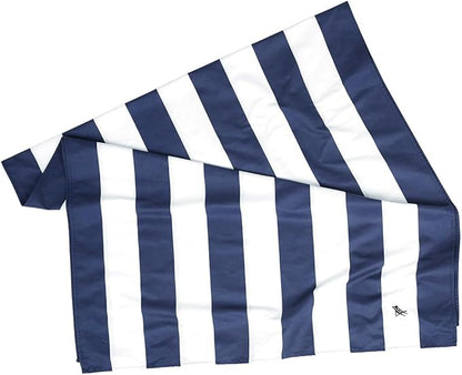 Dock & Bay Beach Towel - Quick Dry, Sand Free - Compact, Lightweight - 100% Recycled - Includes Bag - Cabana - Navy - Large (160x90cm, 63x35)
