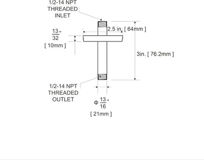 OFFO Shower Arm with Flange, 3 in Oil Rubbed Bronze Ceiling Mount Replacement Rain Shower Head Straight Arm Ceiling-Mounted For Fixed Shower Head & High Pressure Rain