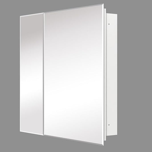Bathroom Medicine Cabinet with 30x26 in Rectangular Beveled Frameless Mirror,Double Door Wall Mounted Mirror Cabinet for Bathroom Toilet Kitchen,Recess or Surface Mount